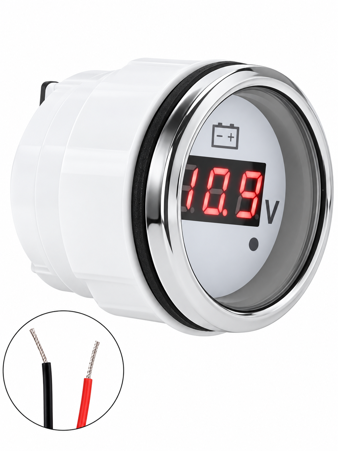 Indicador de voltaje 2-1/2 LED Blanco
