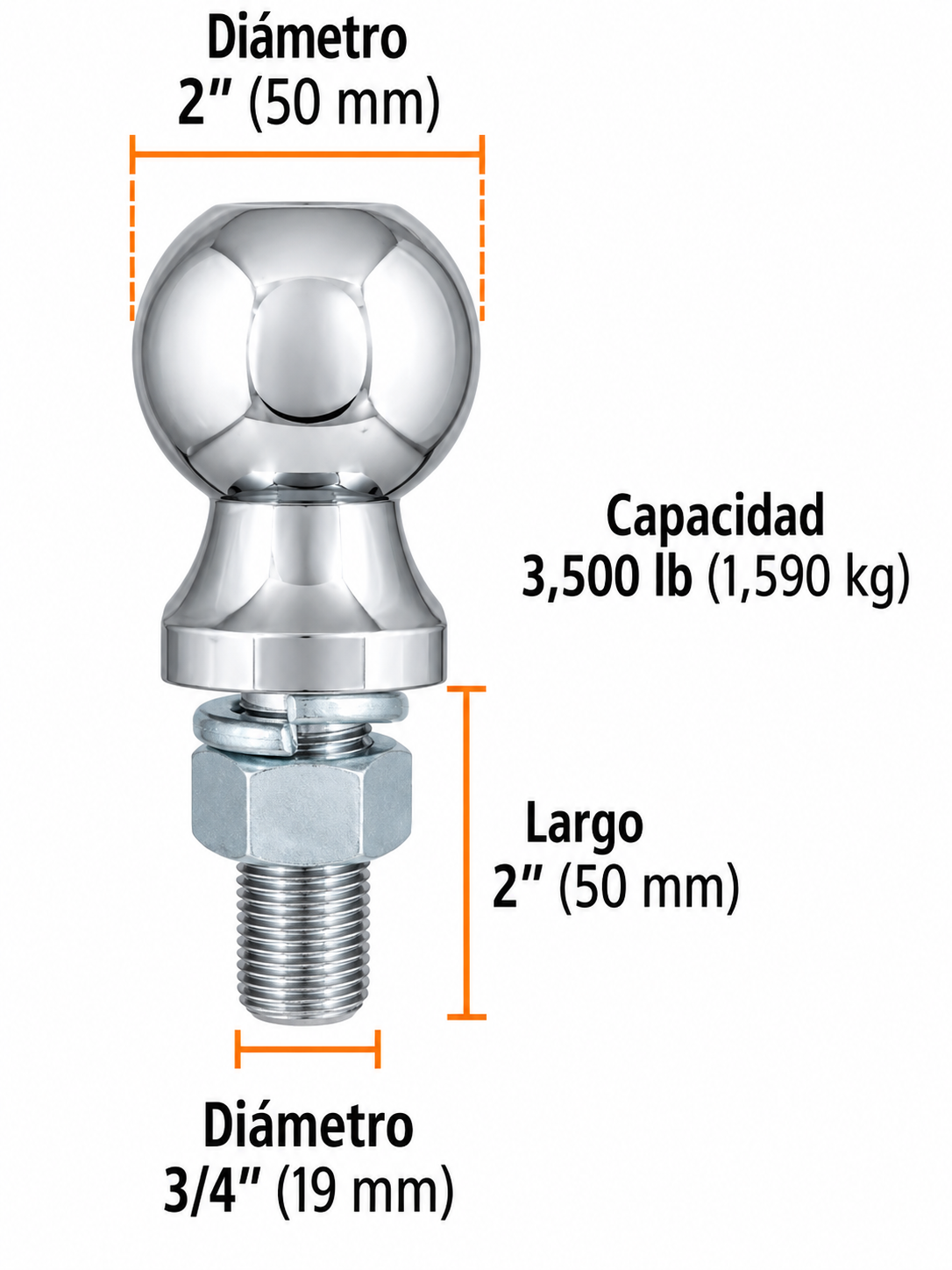 Bola de remolque 3500 Lbs 2''