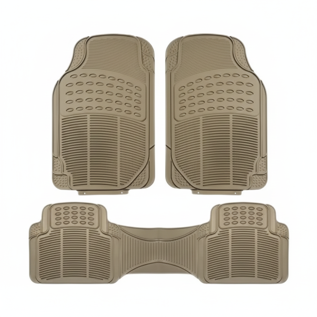 Alfombra universal para carro beige 3 piezas modelo 3038S-3