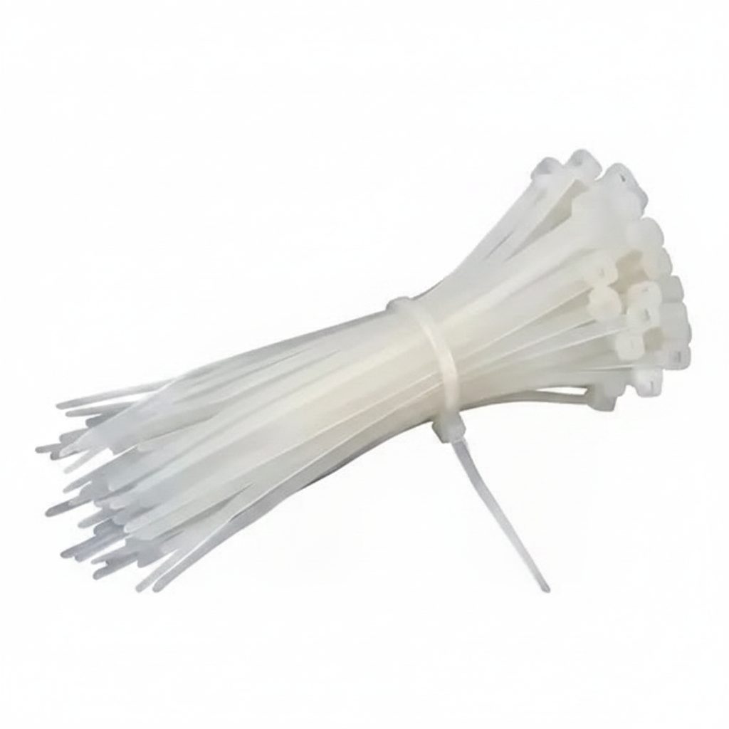 Abrazadera plástica blanca 8 pulgadas x 3.6 mm 100 piezas