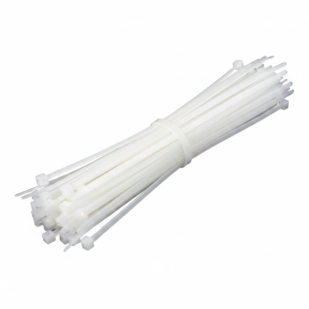 Abrazadera plástica blanca 12 pulgadas x 4.8 mm 100 piezas