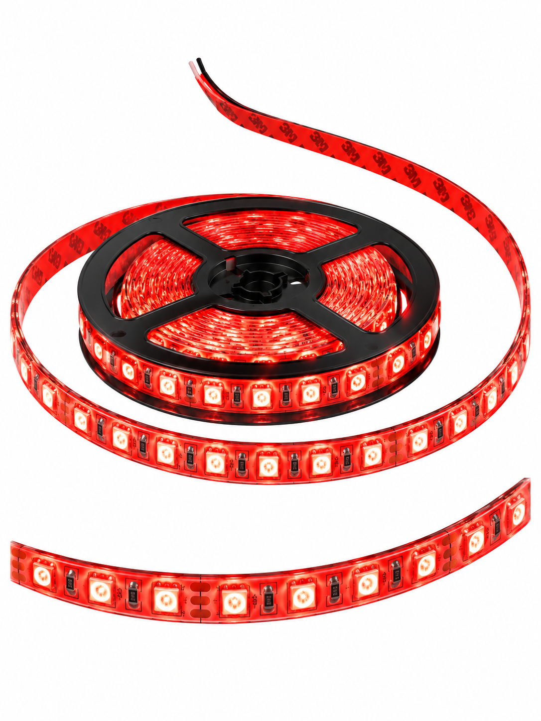 Cinta LED automotriz 60 LED 120CMS 3528 Color Rojo