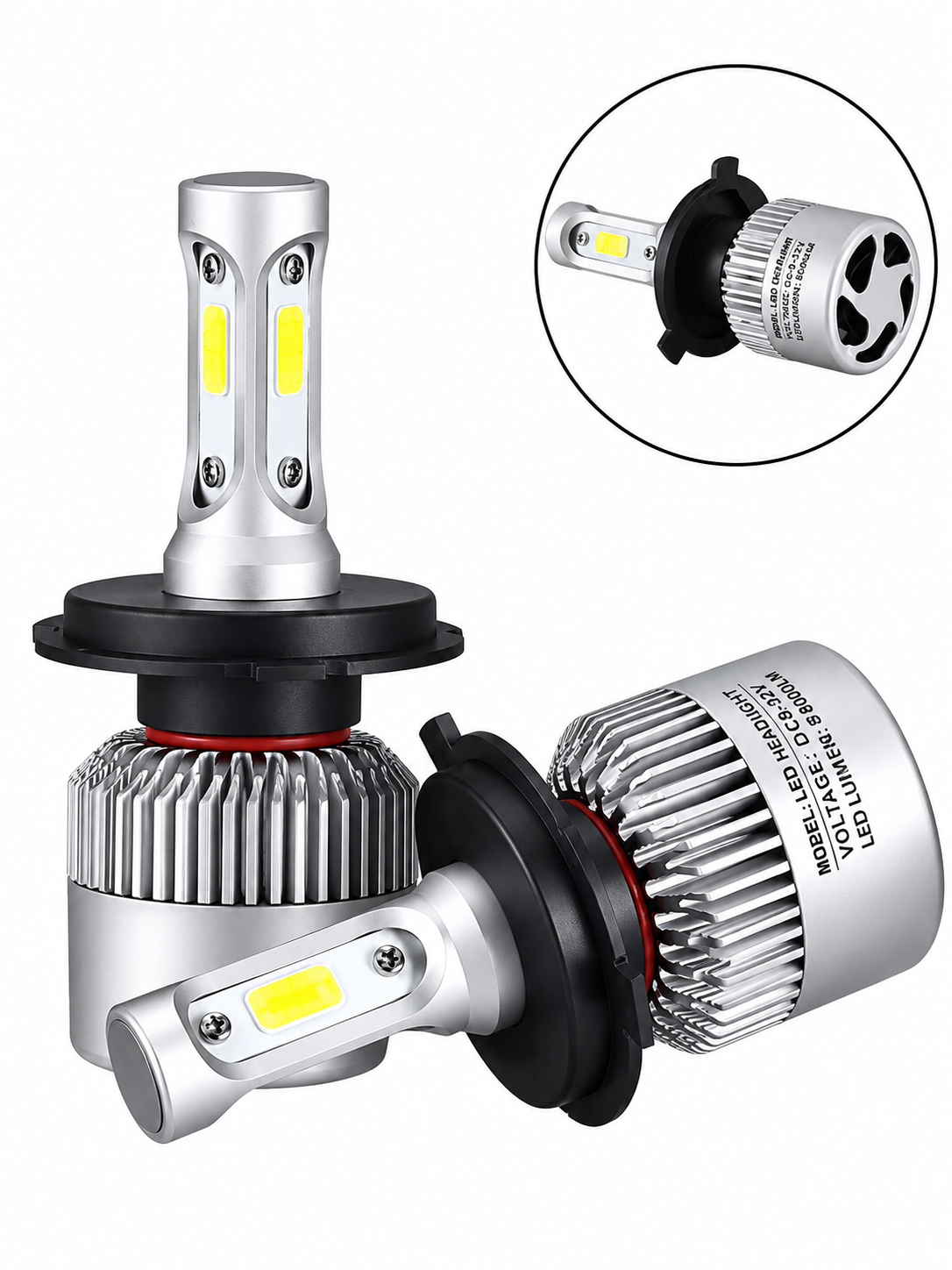 Luz LED automotriz H7 Cob 6500K Pe L36 H36W Fl L8000LM H8000LM