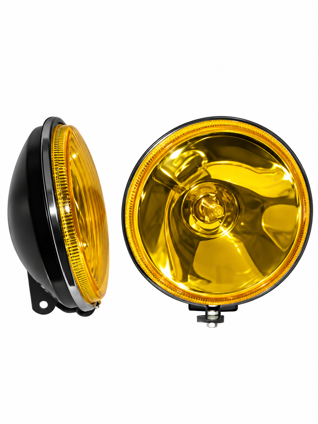 Lámpara halógena Circular Cromo 6" Amarilla