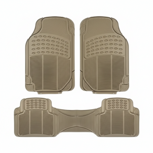 Alfombra universal para carro beige 3 piezas modelo 3038S-3