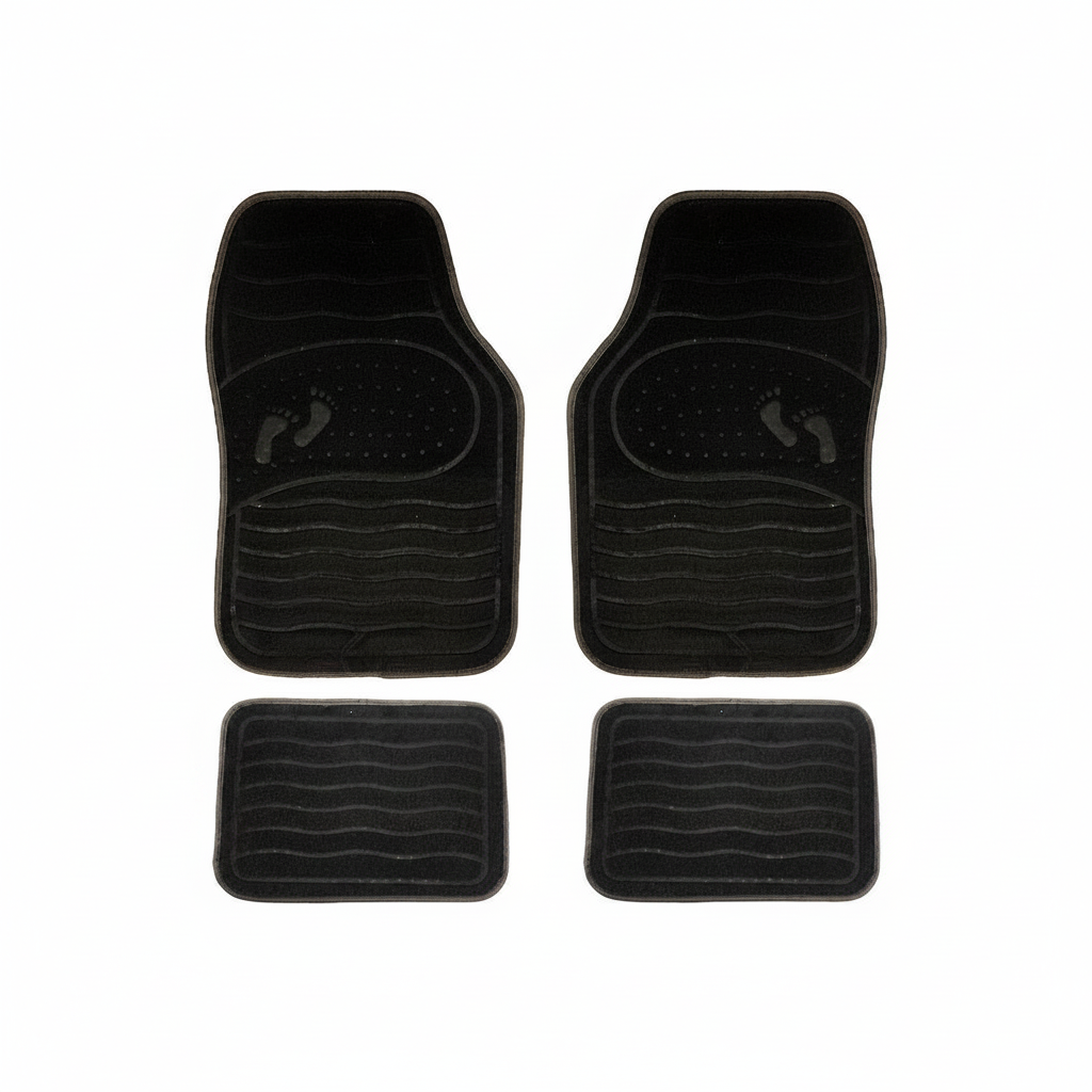 Alfombra universal para carro negra 4 piezas modelo 3028
