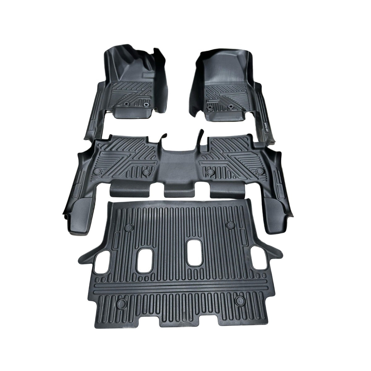 Alfombra de bandeja Toyota Fortuner 2012-2015 4 piezas 5D negra
