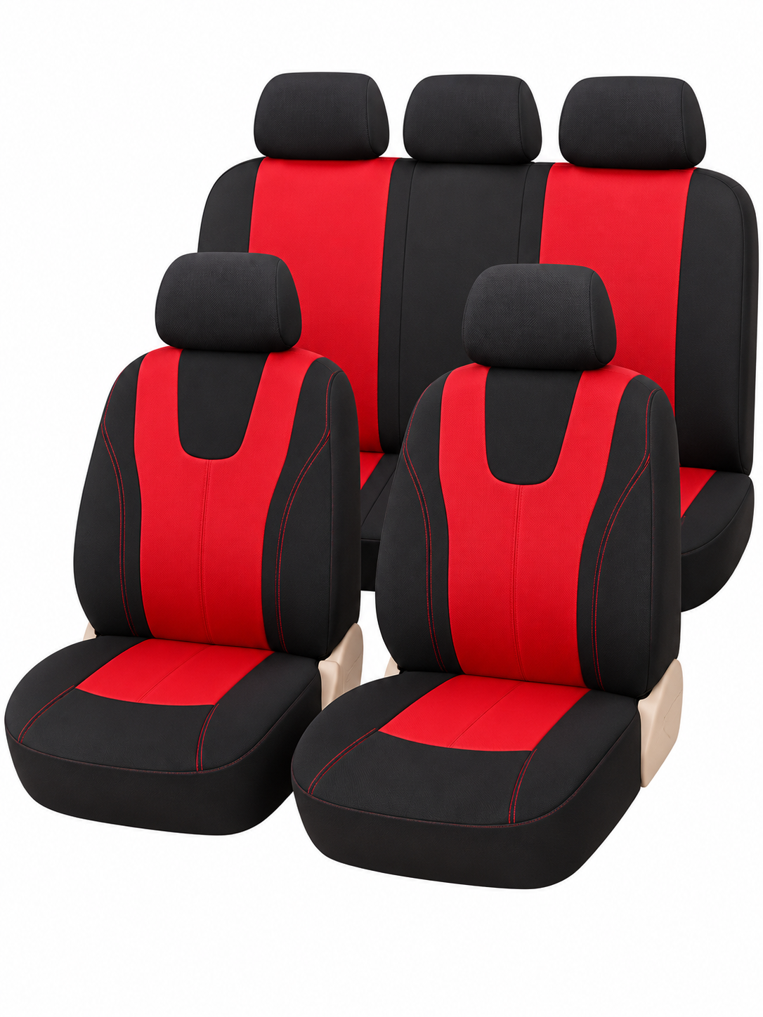 Cobertor de asiento Rojo Poliestireno 8 Pzas