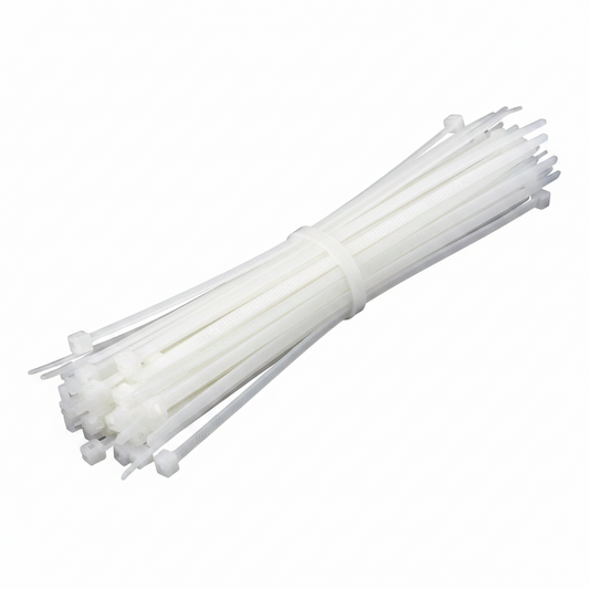 Abrazadera plástica blanca 12 pulgadas x 4.8 mm 100 piezas