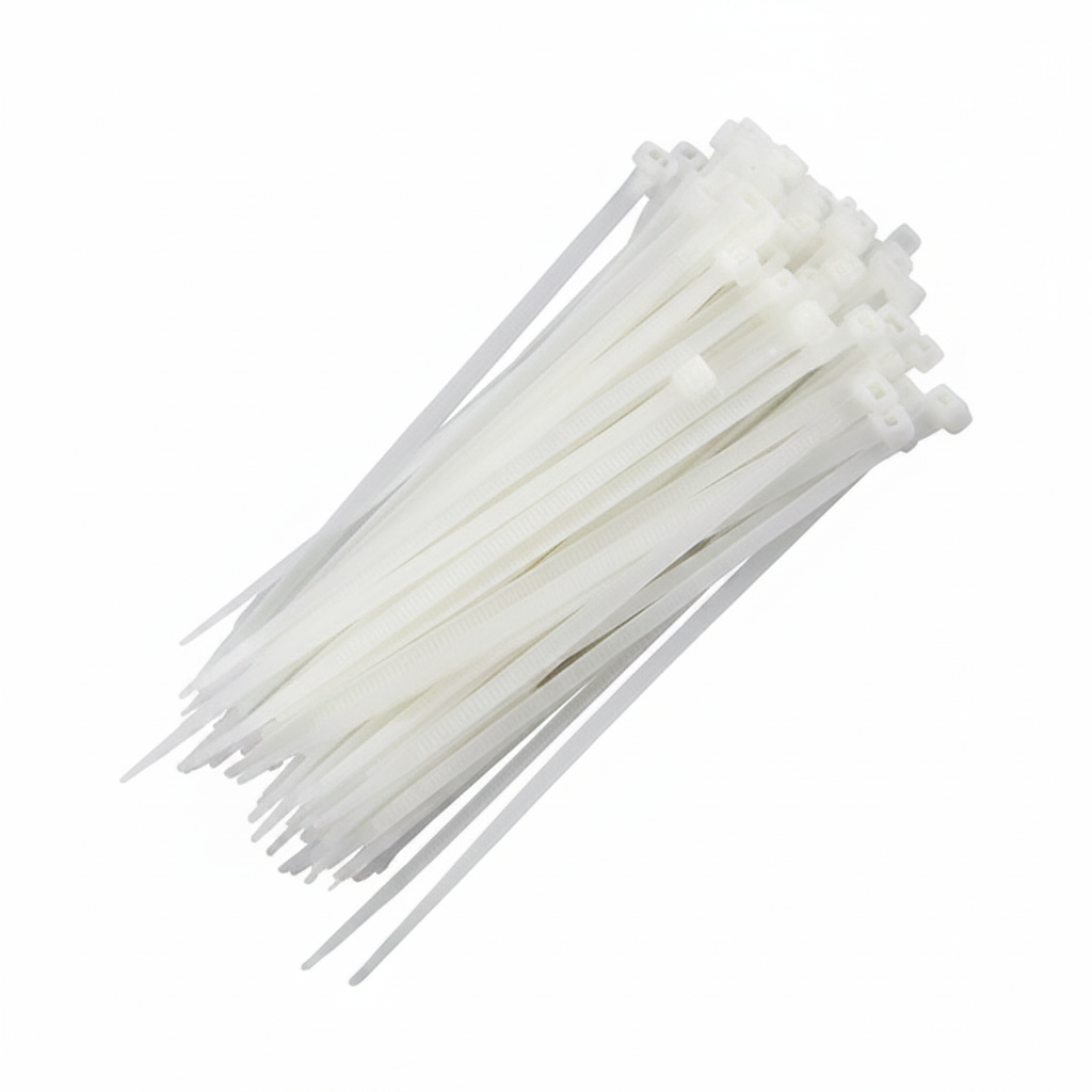 Abrazadera plástica blanca 20 pulgadas x 4.8 mm 100 piezas