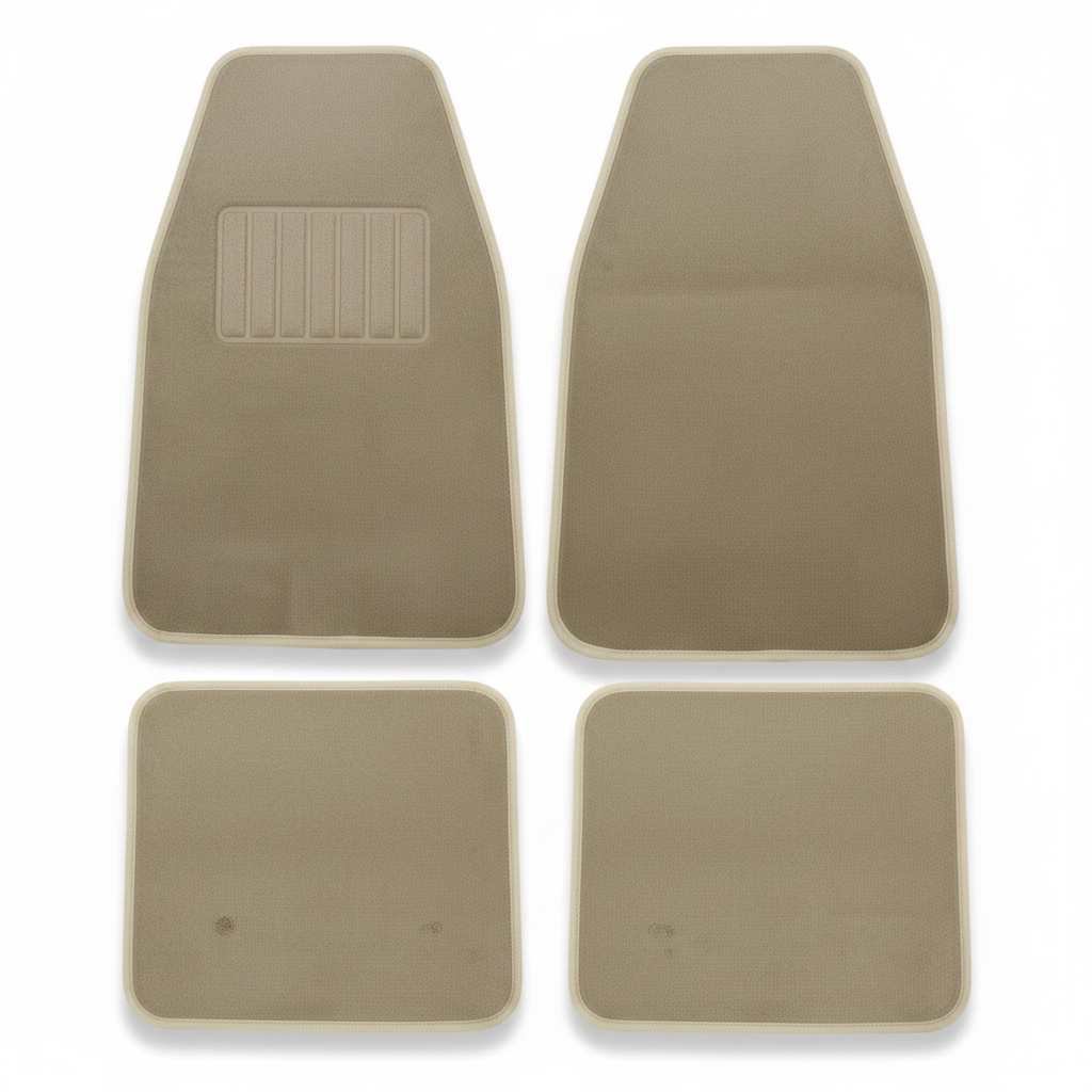 Alfombra universal para carro beige 4 piezas modelo 3038S
