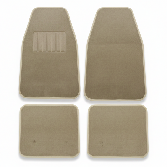 Alfombra universal para carro beige 4 piezas modelo 3038S