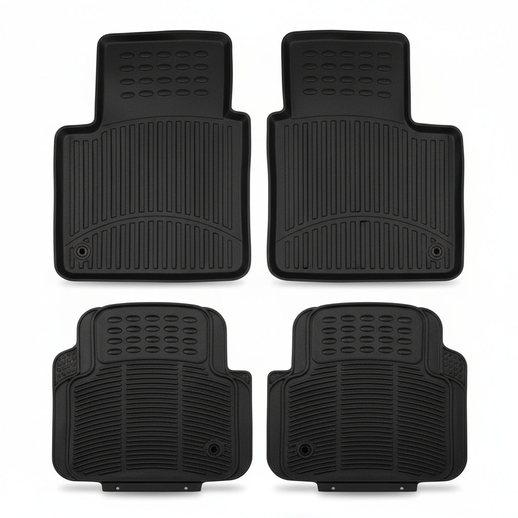 Alfombra universal para carro negra 4 piezas modelo 3063